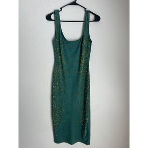 Va Va Voom Green Sleeveless Rhinestone Bodycon Dress Party Cocktail Fitted‎ S